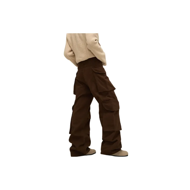 Retro Loose Polyester Cargo Pants-1