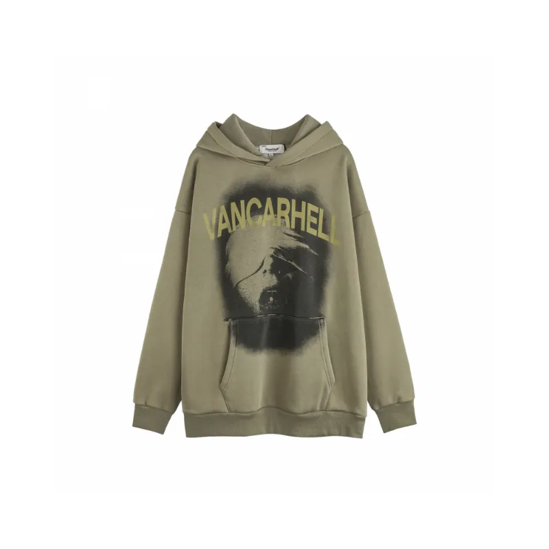 Dark Style Retro Figure Trend Fleece lined Hoodie-0