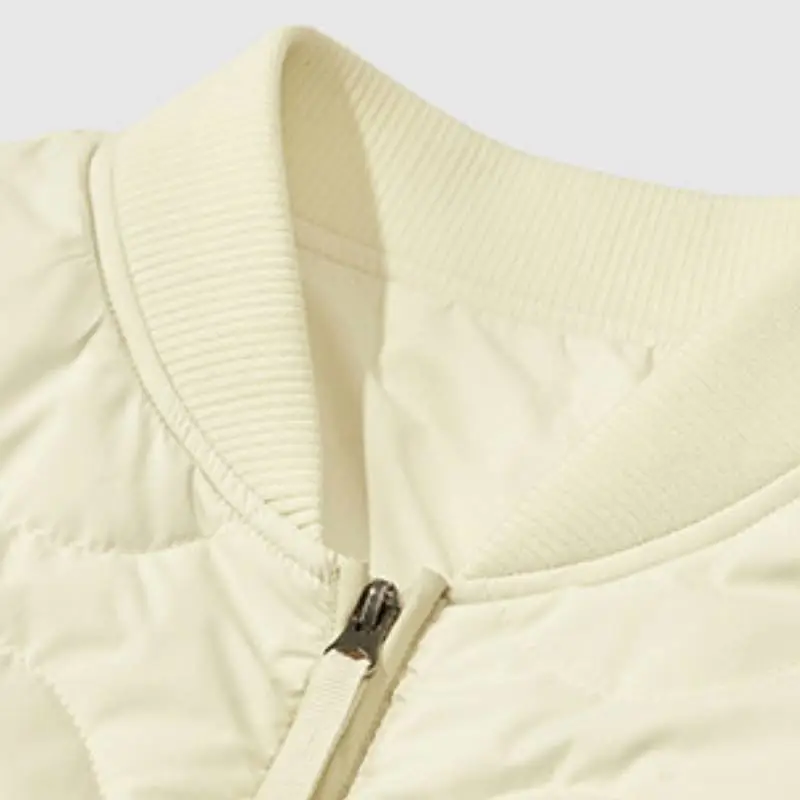 Loose Plain Quilted Jacket-4