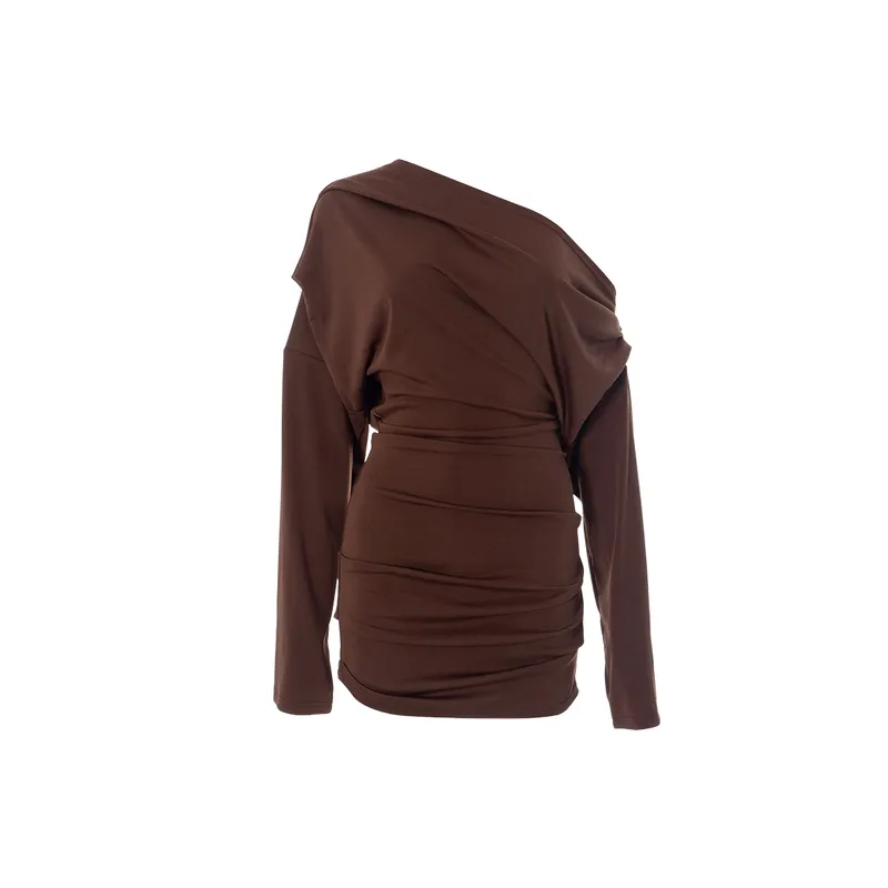 Simple Casual Polyester Dress Women-2