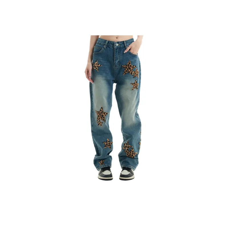 Trendy Leopard Print Jeans-8