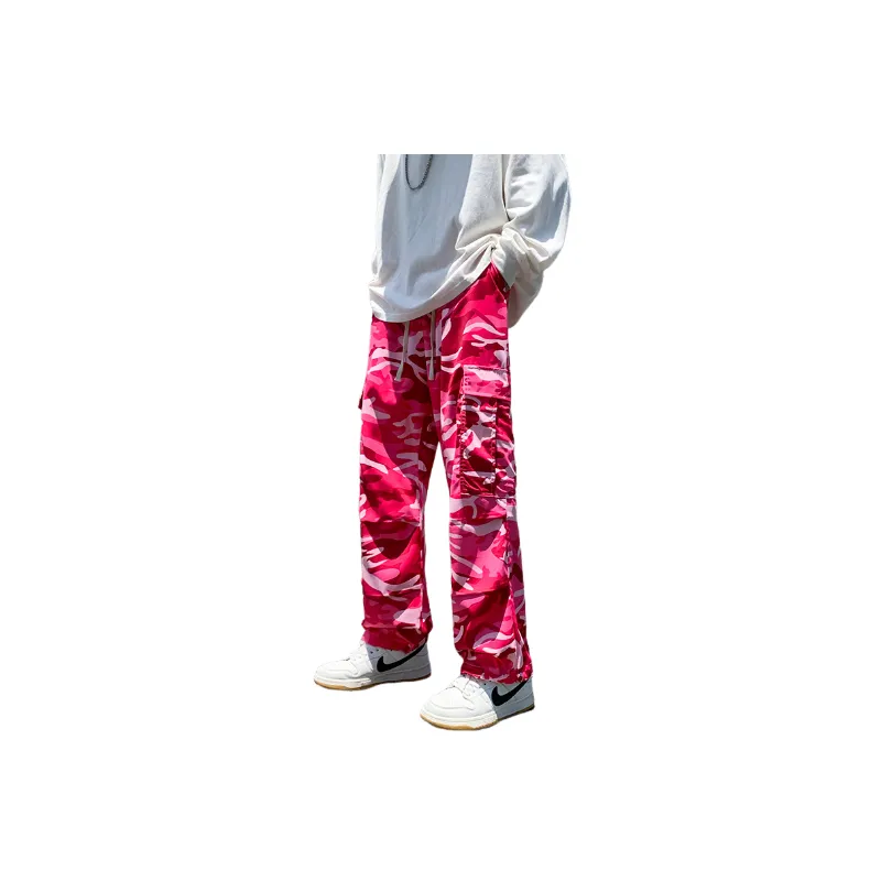 Fashionable Loose Blended Synthetic Fabrics Cargo Pants-2