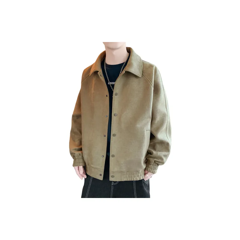 Simple Plain Corduroy Jacket-4