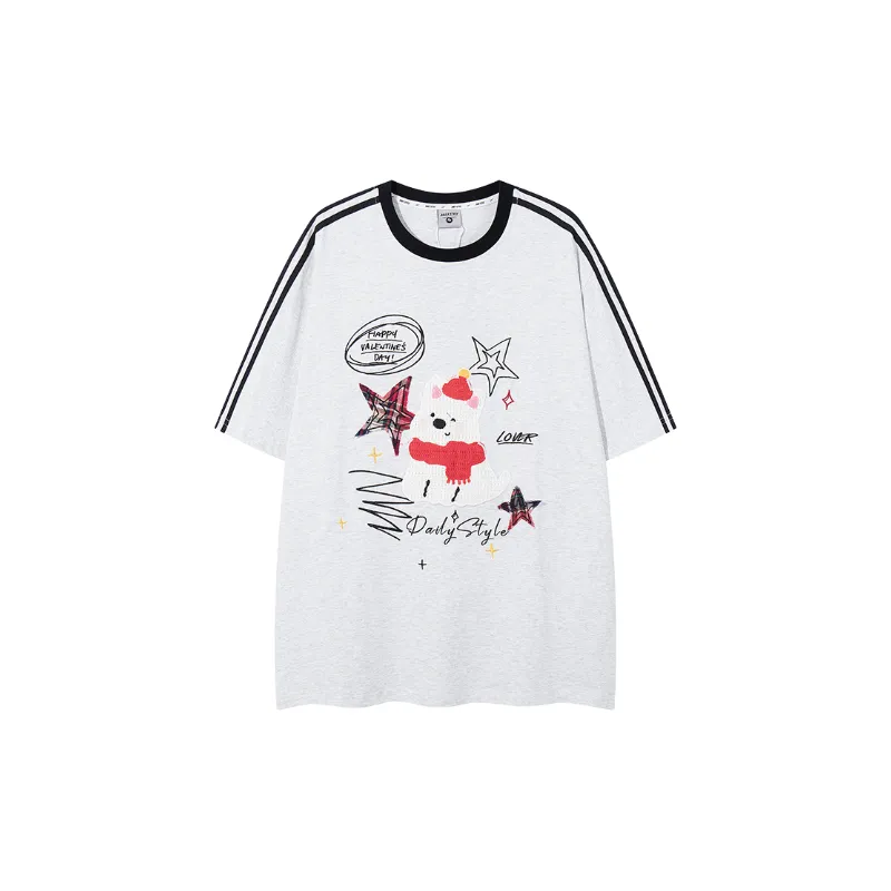 Retro Cute 100% Cotton T Shirt-0