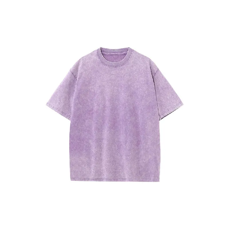 Retro Plain Combed Cotton T Shirt Unisex-6