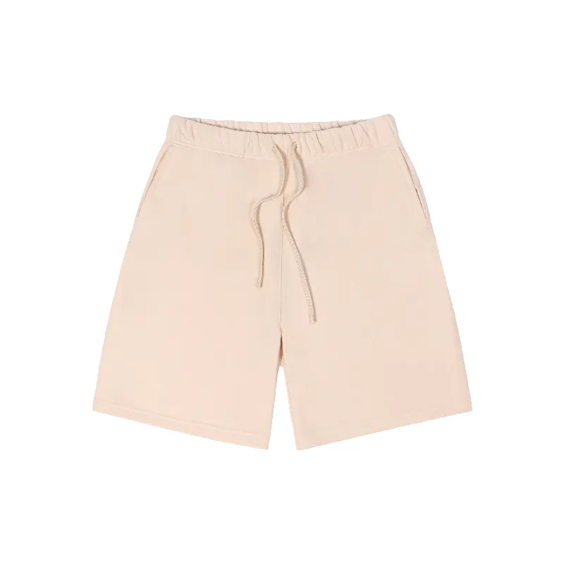 Loose Plain Terry Fabric Casual Shorts-2
