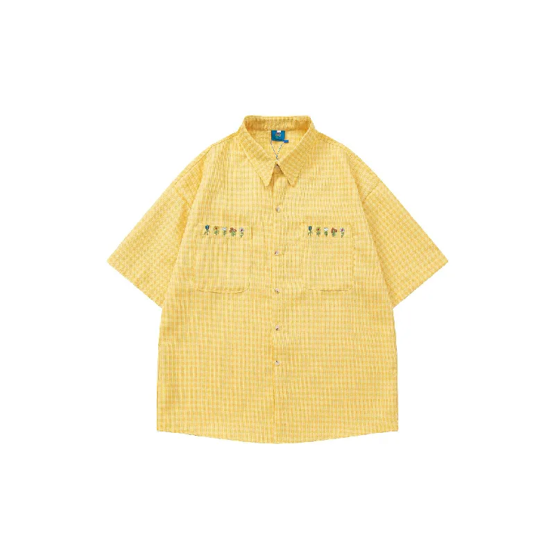 Funky Plaid Cotton Shirt Unisex-0