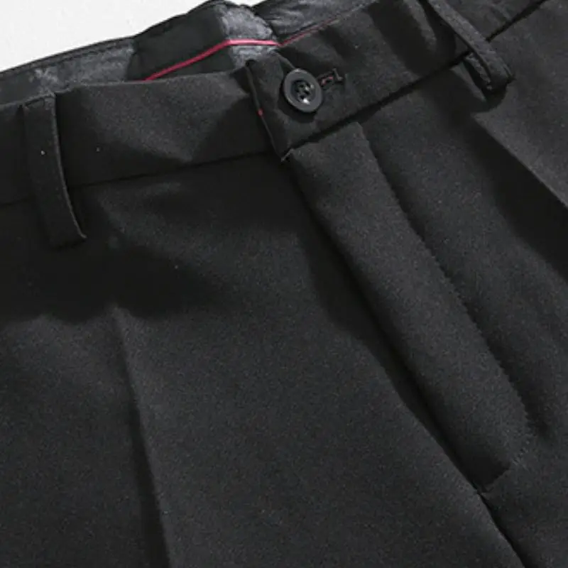 Casual Trendy Polyester Suit Trousers-4