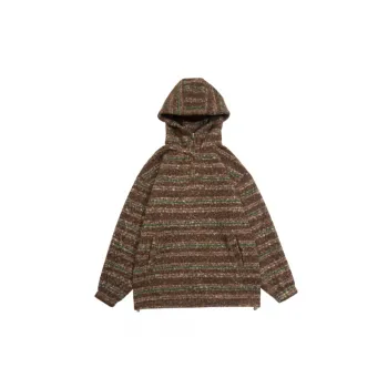 Fashion Brand New Woolen Striped Half Zip Turtleneck Sweater Heavy Loose Hoodie Jacket