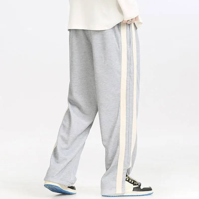 Basics Loose Cotton Like Fabric Casual Pants-2