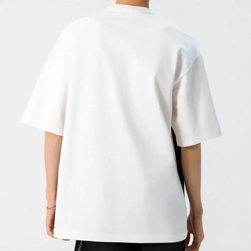 Contrast Color Sporty 100% Cotton T Shirt-9