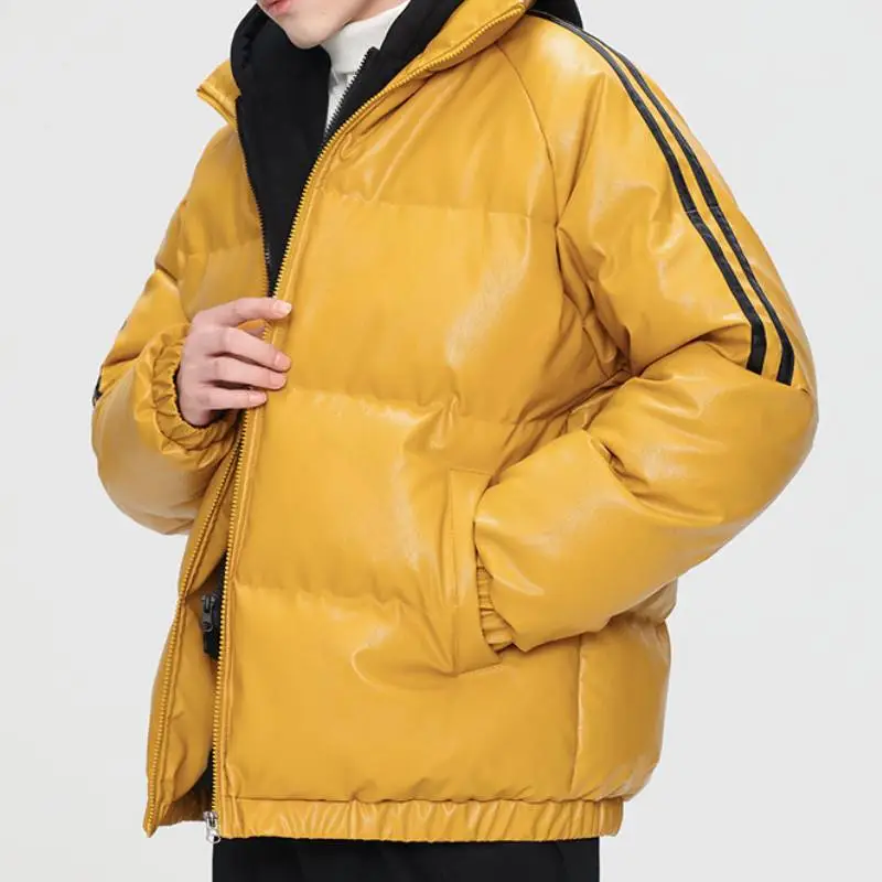 Casual Loose PU Quilted Jacket-12