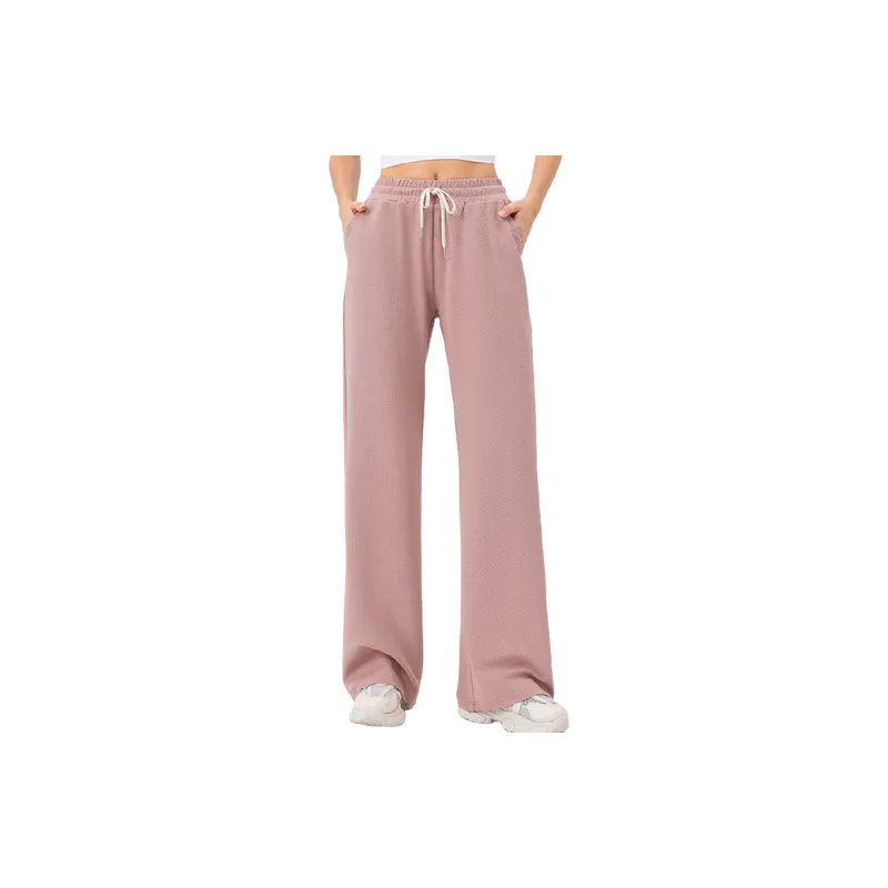 Casual Loose Cotton Polyester Blend Sports Pants Women-2