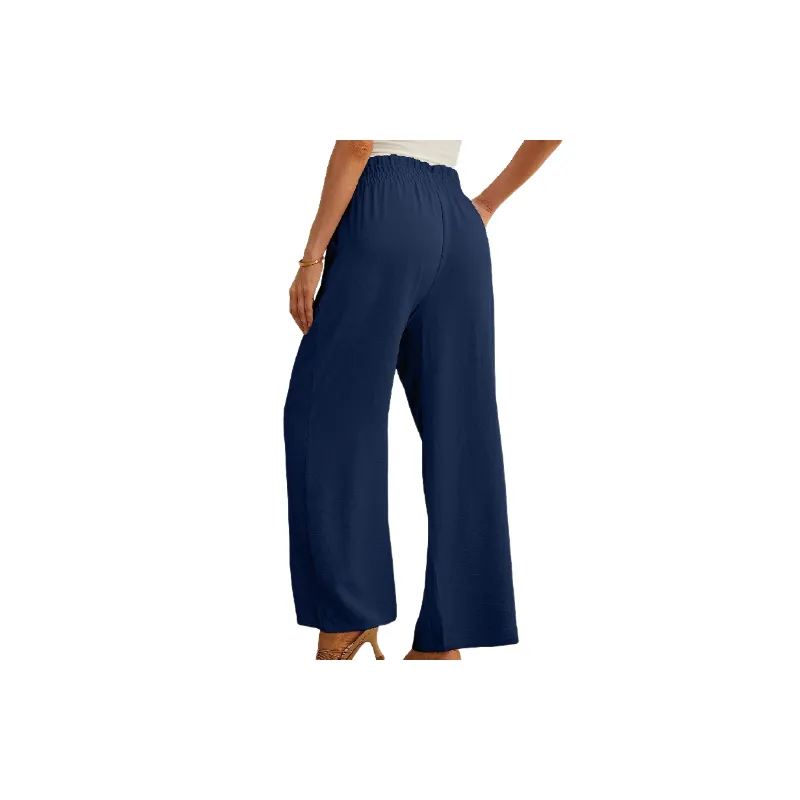 Simple Basics Polyester Casual Pants Women-3