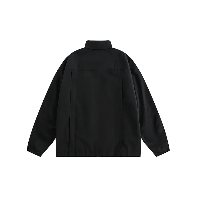 Retro Functional Frock Laps Large Pocket Button Jacket-11