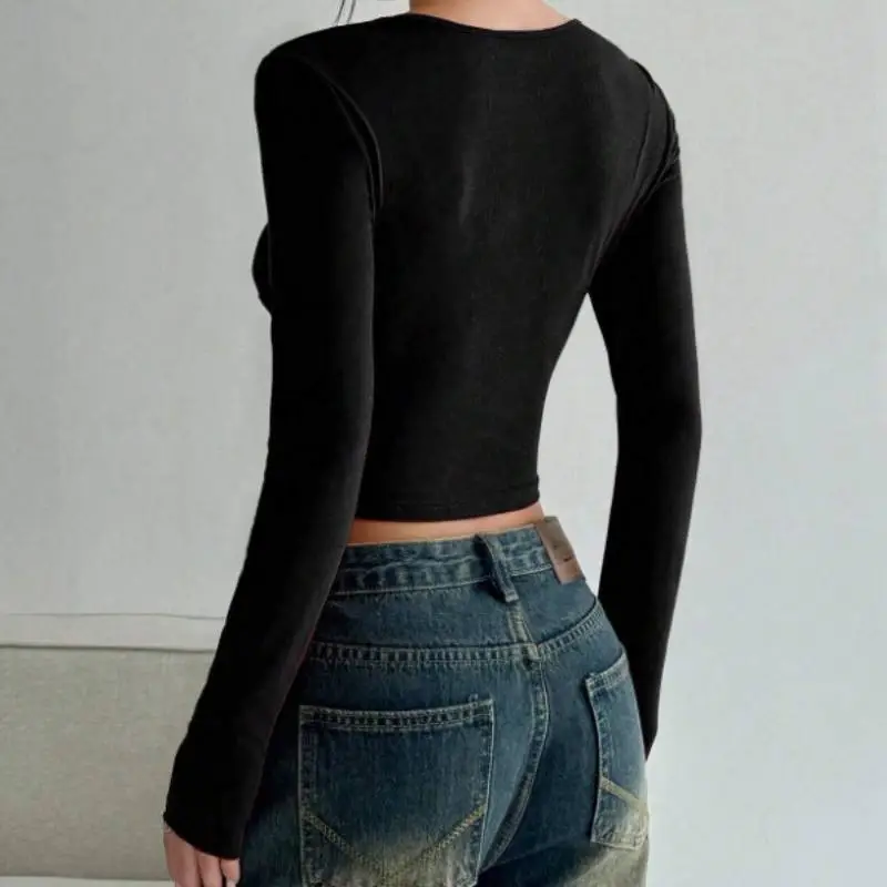 Sexy Casual Polyester T Shirt Women-1