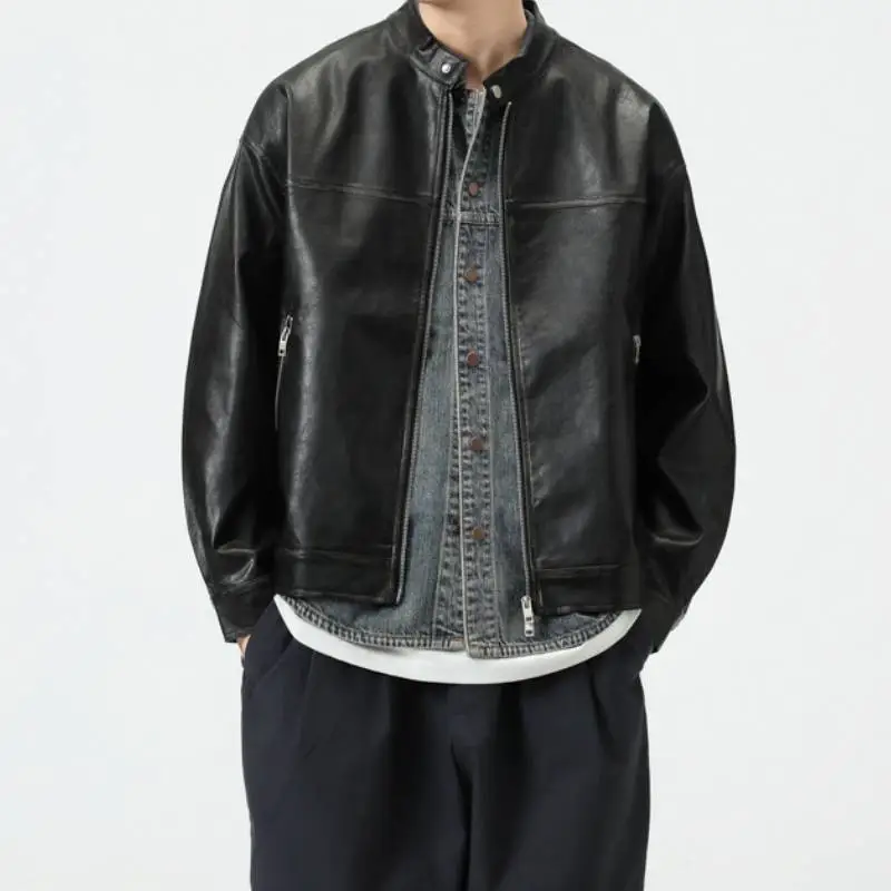Cool Loose PU Leather Jacket-8