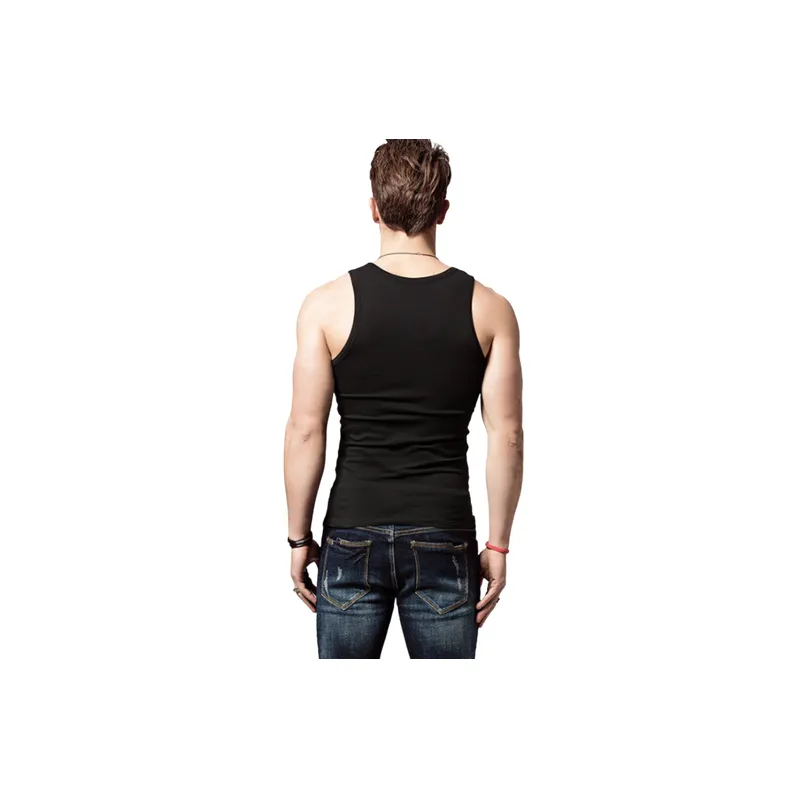 Sporty Loose Stretch Cotton Vest Man-4