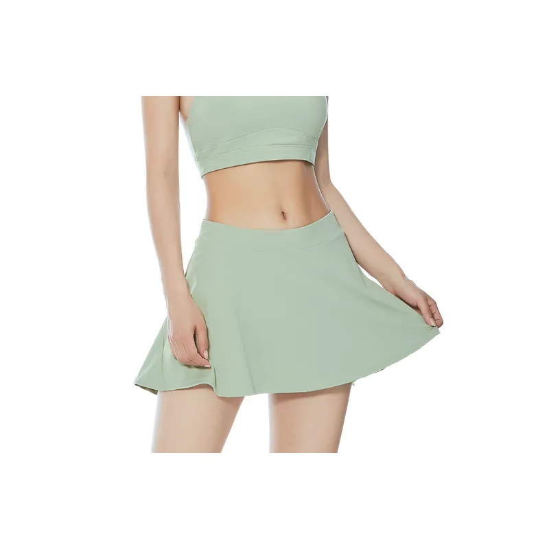 Plain Breathable Blended Synthetic Fabrics Casual Skirt Women-6