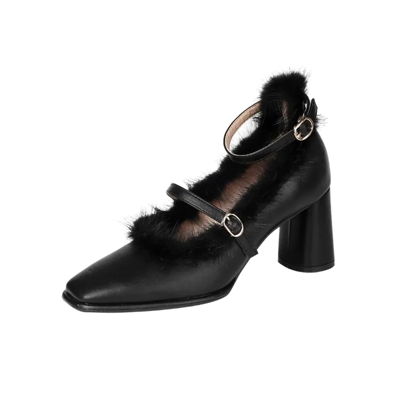 Plain Fashionable Mary Jane Shoes-3