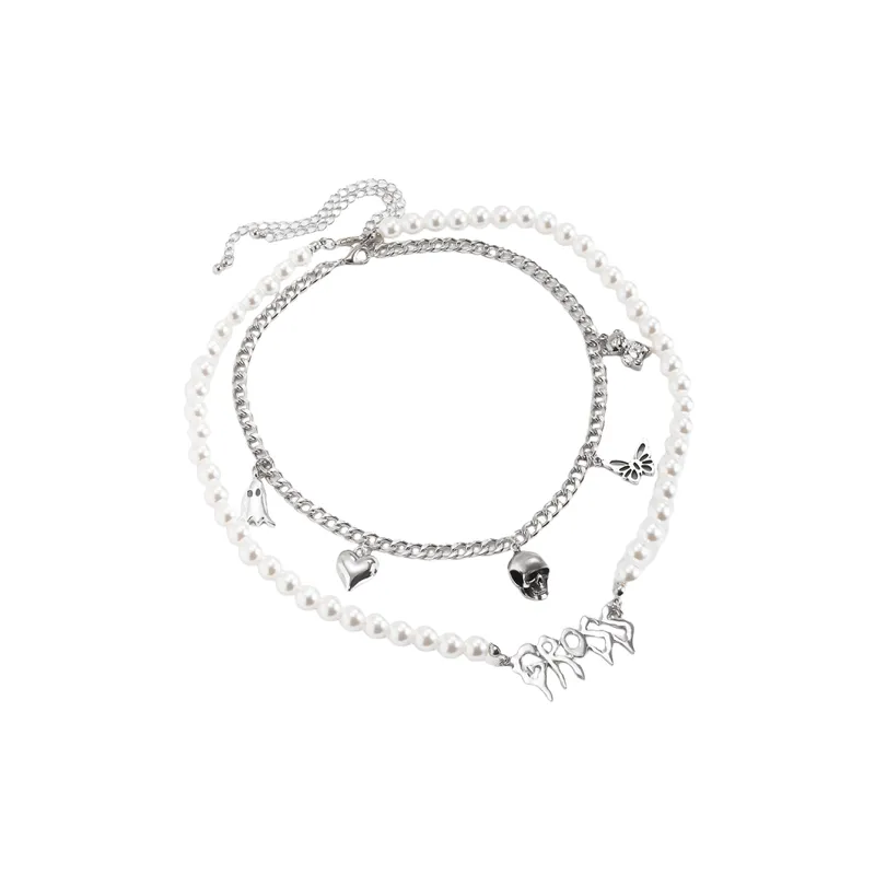 Skull Metal Design Necklace Cubac-0