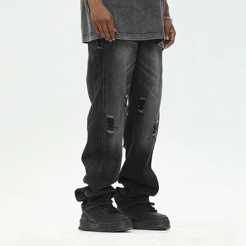 Trendy Contrast Color Jeans-1
