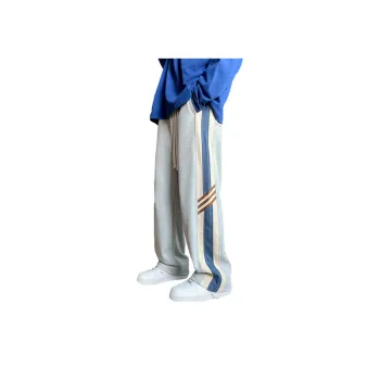 Striped Contrasting Color Stitching Sweatpants