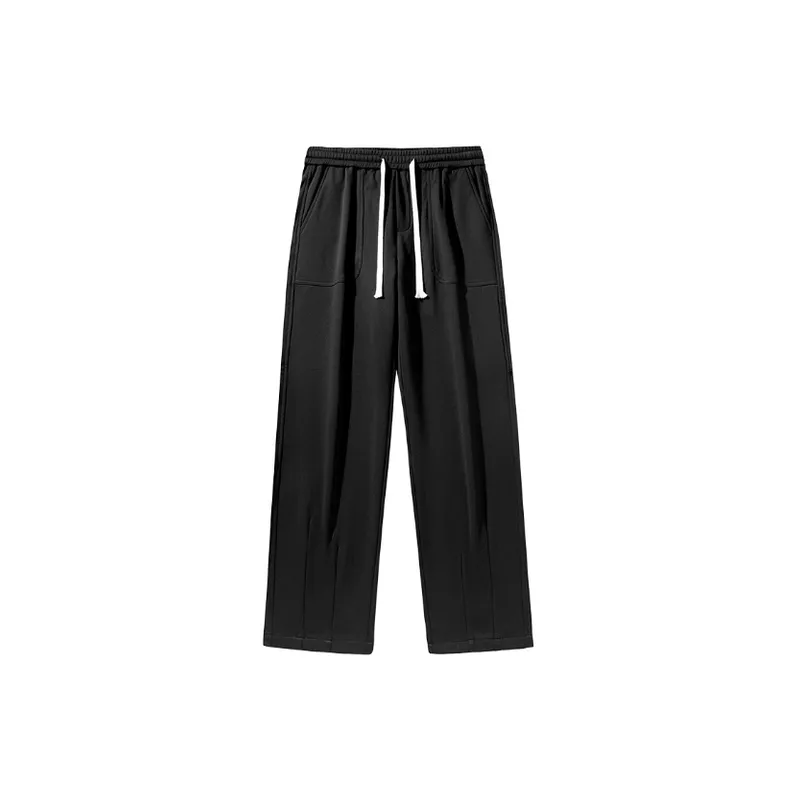 Stitching Design Twill Straight Pants-5