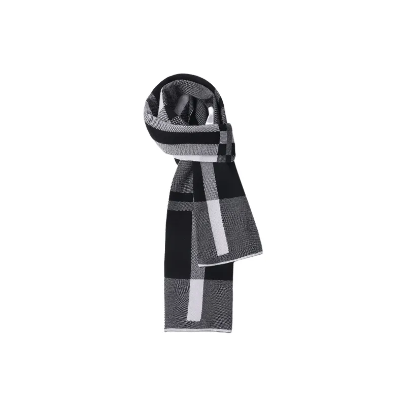 Simple Plaid Knit Scarf-8