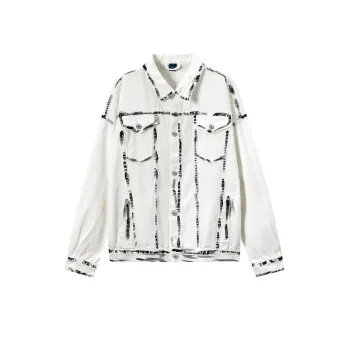 Striped Printed Denim Jacket