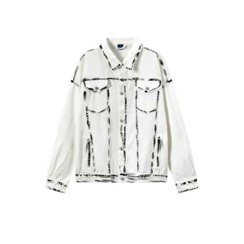Striped Printed Denim Jacket