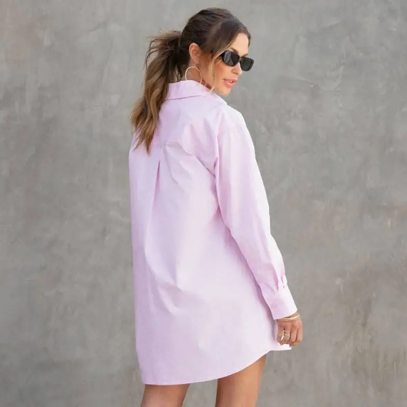 Casualt Loose Polyester Shirt Women-1
