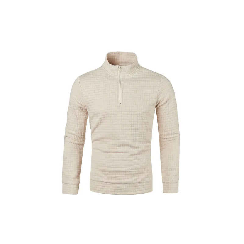 Zipper Casual Blended Synthetic Fabrics Sweatshirt-13