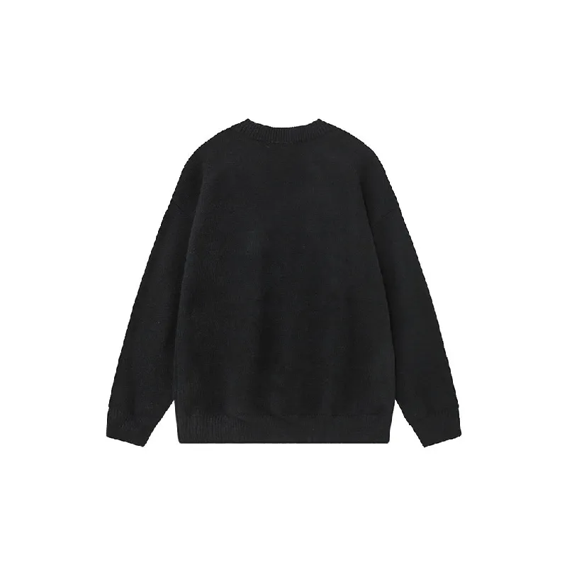 Fashionable Cartoon Letter Printed Long Sleeve Cotton Blended Fabric Sweater-5
