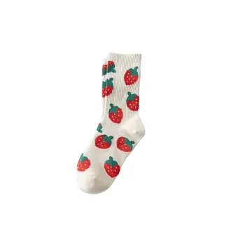 Casual Heart Blended Fabric Mid Calf Sock