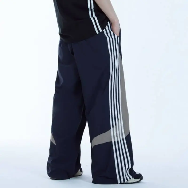 Sporty Striped Polyester Casual Pants-2
