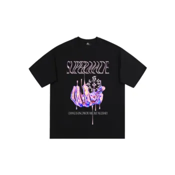 New Style Logo Handmade Metal Printed Loose Crew Neck Short sleeved T shirt