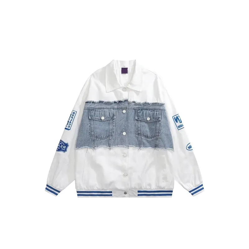 Versatile Patchwork Denim Jacket-0