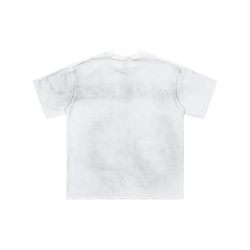 Retro Dirty Letters Printed Short Sleeved T Shirt-5