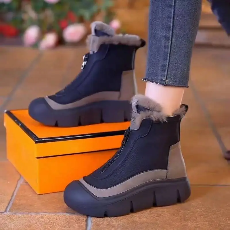 Simple Lightweight Zipper Outdoor Boots-1