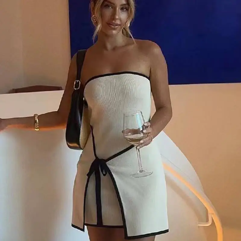 Fashionable Sleeveless Polyester Dress Women-2