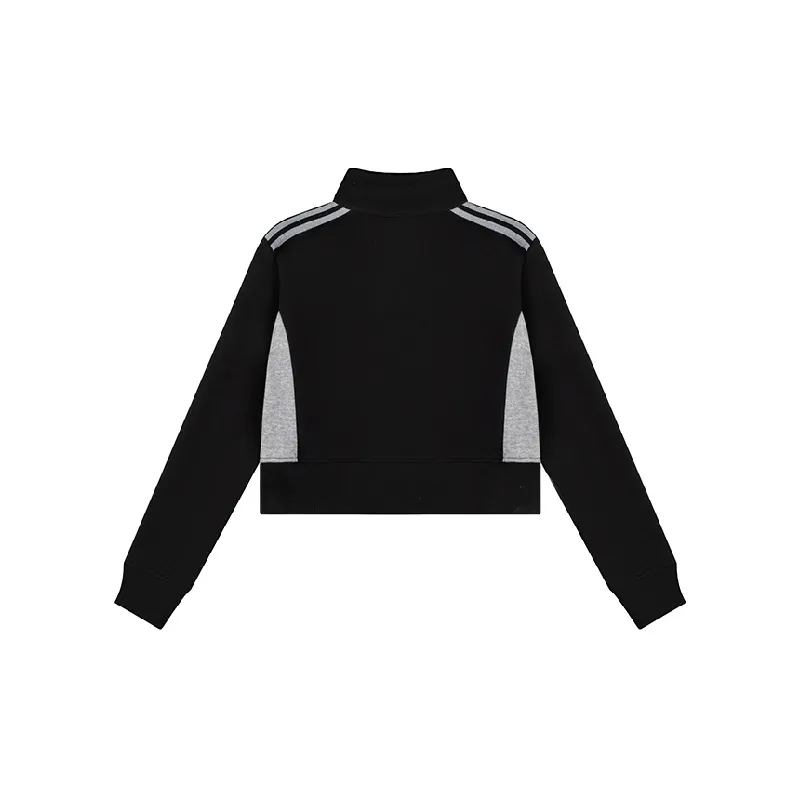 Casual Letter Embroidered Contrast Color Cotton Sweatshirt Women-1