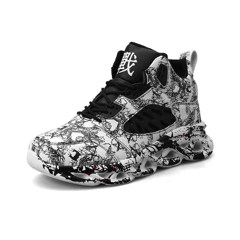 Graffiti High top Lightweight Breathable Tide Shoes-14