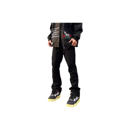Fashionable Embroidered Straight Leg Jeans