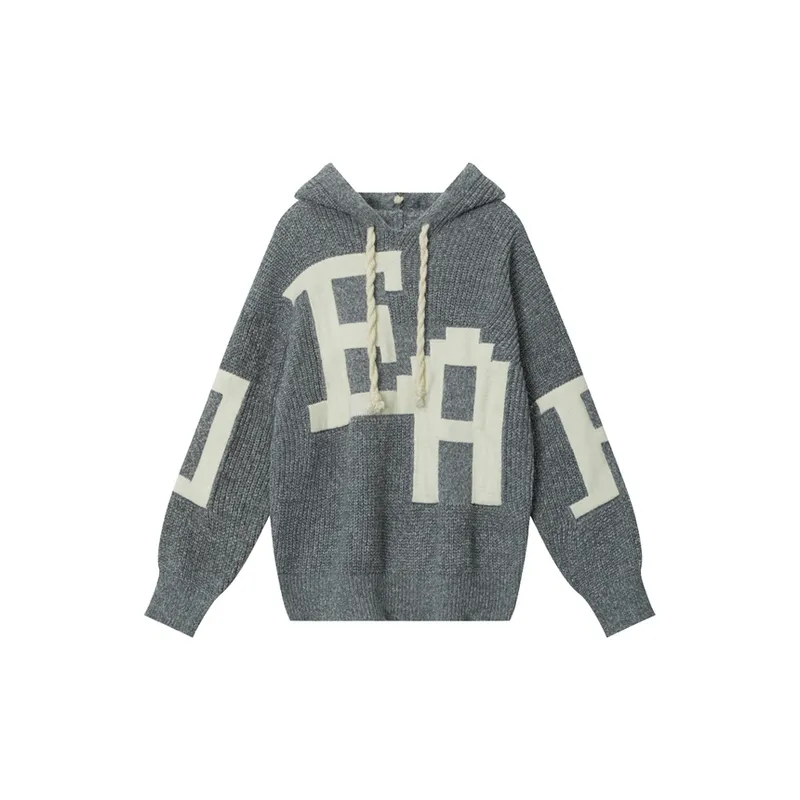 Retro High end Hooded Knitted Sweater-6