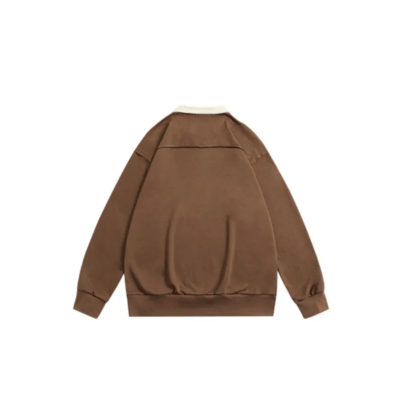 Polo Collar Sweatshirt-5