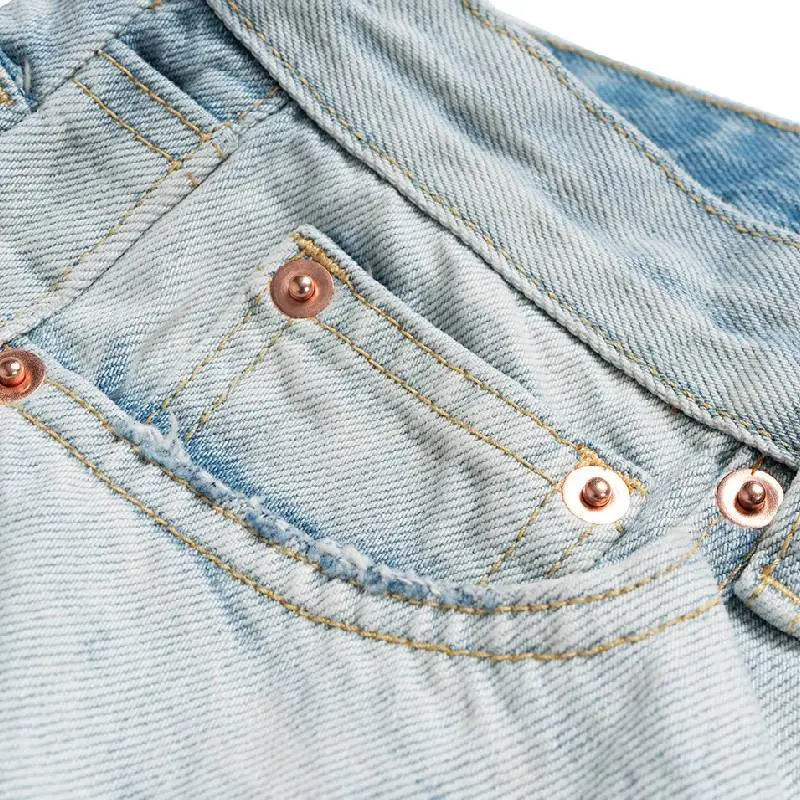 Retro Ripped Denim Shorts-2