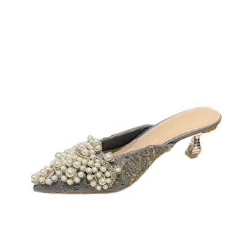 Fashionable Beaded High Heels