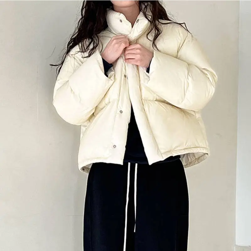 Simple Funky White Duck Down Jacket-4