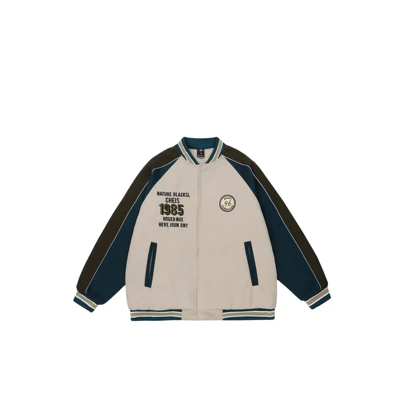 Vintage Contrast Color Stitching Cotton padded Baseball Suit